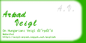 arpad veigl business card